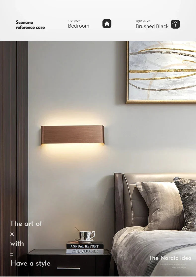 Ultradünne Design Wandleuchte APHRODITE — Moderne Aluminium LED-Wandbeleuchtung mit Acrylschirm - Lamylie