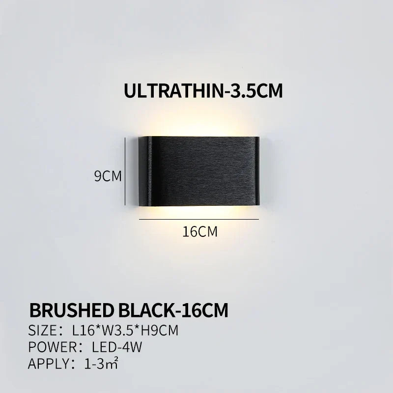 Ultradünne Design Wandleuchte APHRODITE — Moderne Aluminium LED-Wandbeleuchtung mit Acrylschirm - Lamylie