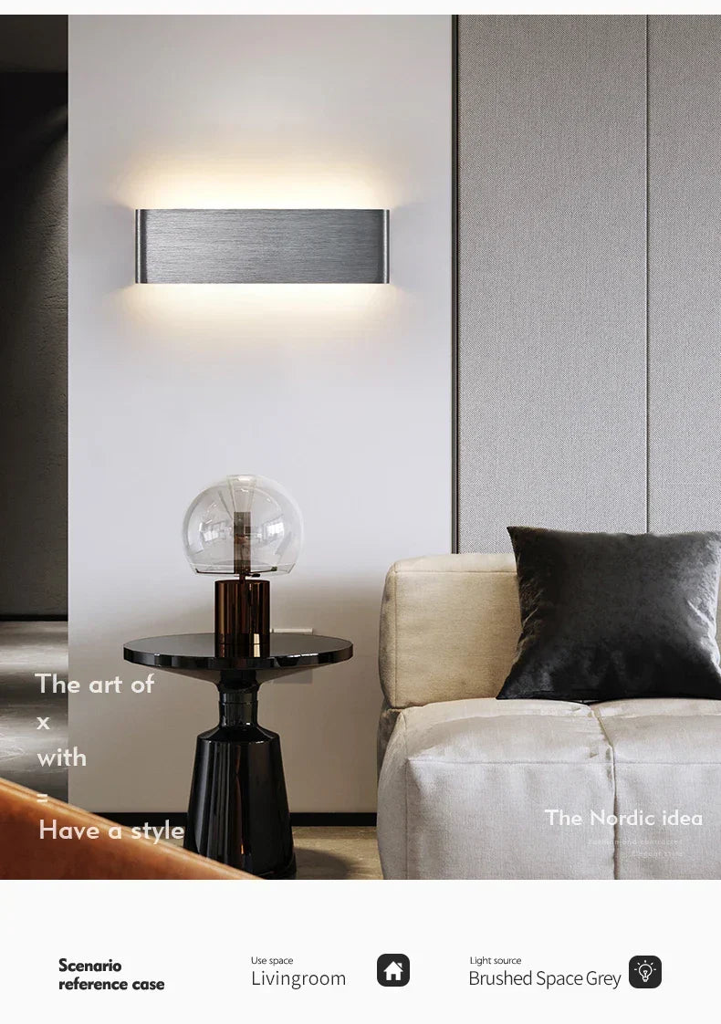 Ultradünne Design Wandleuchte APHRODITE — Moderne Aluminium LED-Wandbeleuchtung mit Acrylschirm - Lamylie