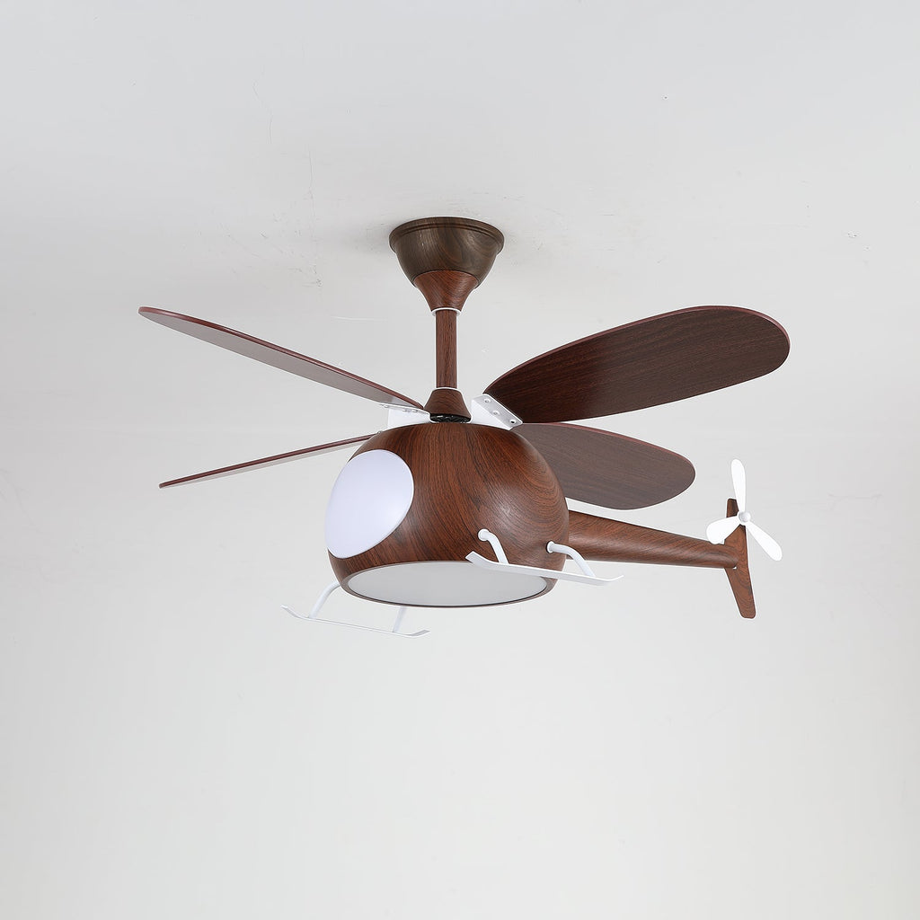 Ventilateur de plafond moderne avec éclairage Aviara Breeze | Ø70×H30 cm | 6 vitesses | LED 35 W | Couleur noyer et bois | Télécommande | Chambre d’enfant et salon - Lamylie