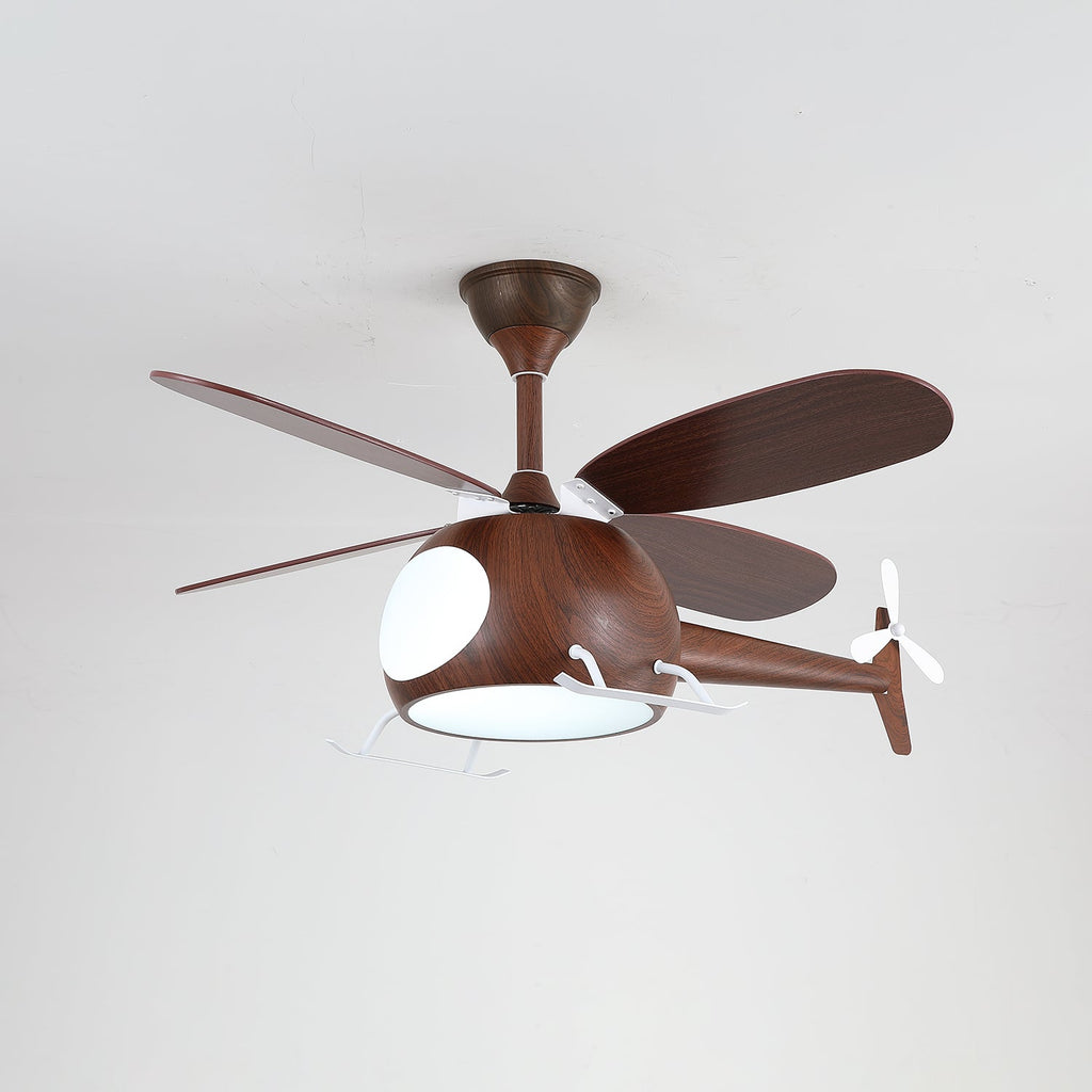 Ventilateur de plafond moderne avec éclairage Aviara Breeze | Ø70×H30 cm | 6 vitesses | LED 35 W | Couleur noyer et bois | Télécommande | Chambre d’enfant et salon - Lamylie