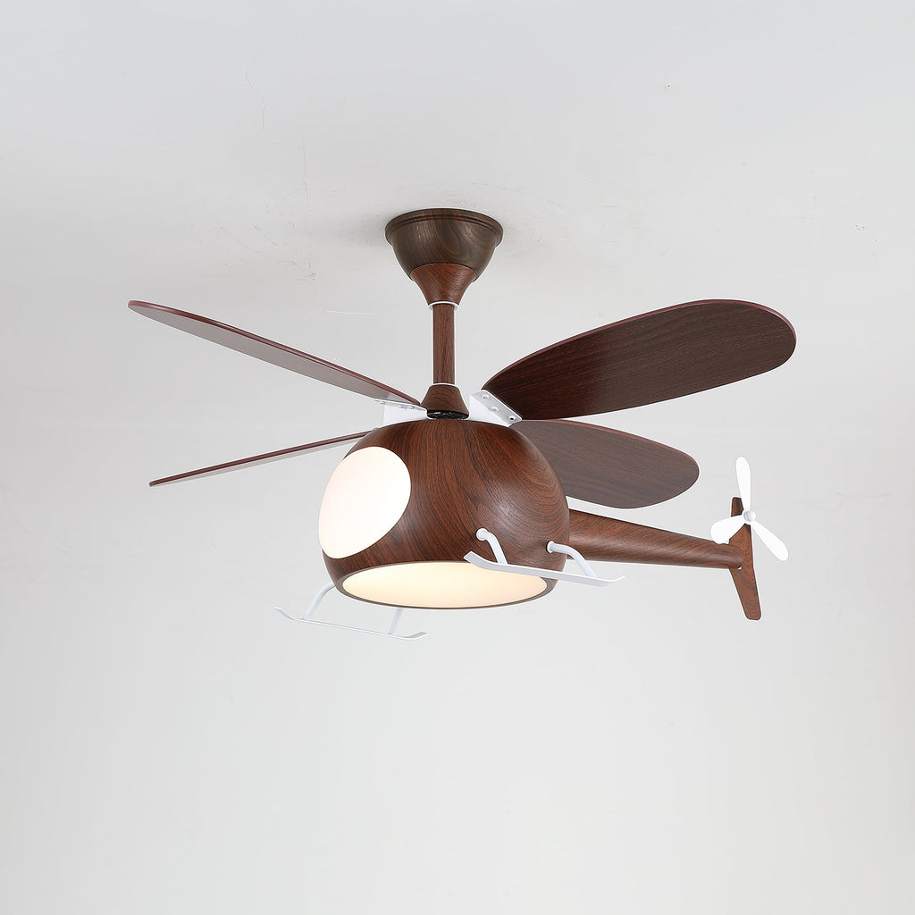 Ventilateur de plafond moderne avec éclairage Aviara Breeze | Ø70×H30 cm | 6 vitesses | LED 35 W | Couleur noyer et bois | Télécommande | Chambre d’enfant et salon - Lamylie