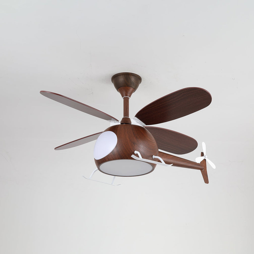 Ventilateur de plafond moderne avec éclairage Aviara Breeze | Ø70×H30 cm | 6 vitesses | LED 35 W | Couleur noyer et bois | Télécommande | Chambre d’enfant et salon - Lamylie
