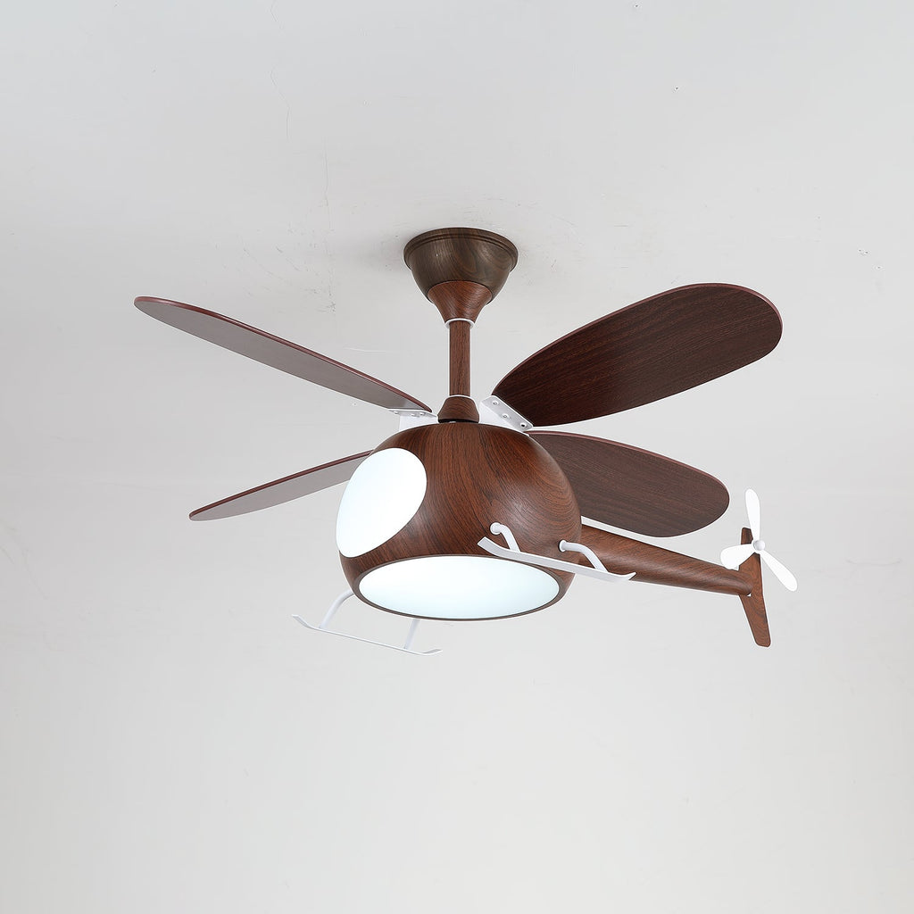 Ventilateur de plafond moderne avec éclairage Aviara Breeze | Ø70×H30 cm | 6 vitesses | LED 35 W | Couleur noyer et bois | Télécommande | Chambre d’enfant et salon - Lamylie