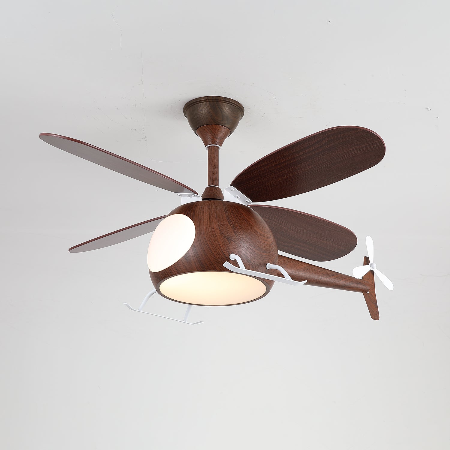 Ventilateur de plafond moderne avec éclairage Aviara Breeze | Ø70×H30 cm | 6 vitesses | LED 35 W | Couleur noyer et bois | Télécommande | Chambre d’enfant et salon - Lamylie