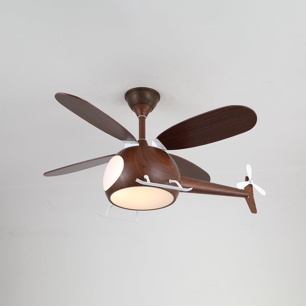 Ventilateur de plafond moderne avec éclairage Aviara Breeze | Ø70×H30 cm | 6 vitesses | LED 35 W | Couleur noyer et bois | Télécommande | Chambre d’enfant et salon - Lamylie