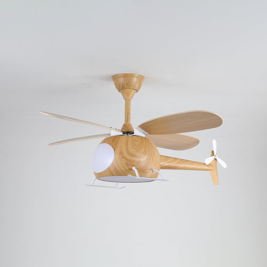 Ventilateur de plafond moderne avec éclairage Aviara Breeze | Ø70×H30 cm | 6 vitesses | LED 35 W | Couleur noyer et bois | Télécommande | Chambre d’enfant et salon - Lamylie