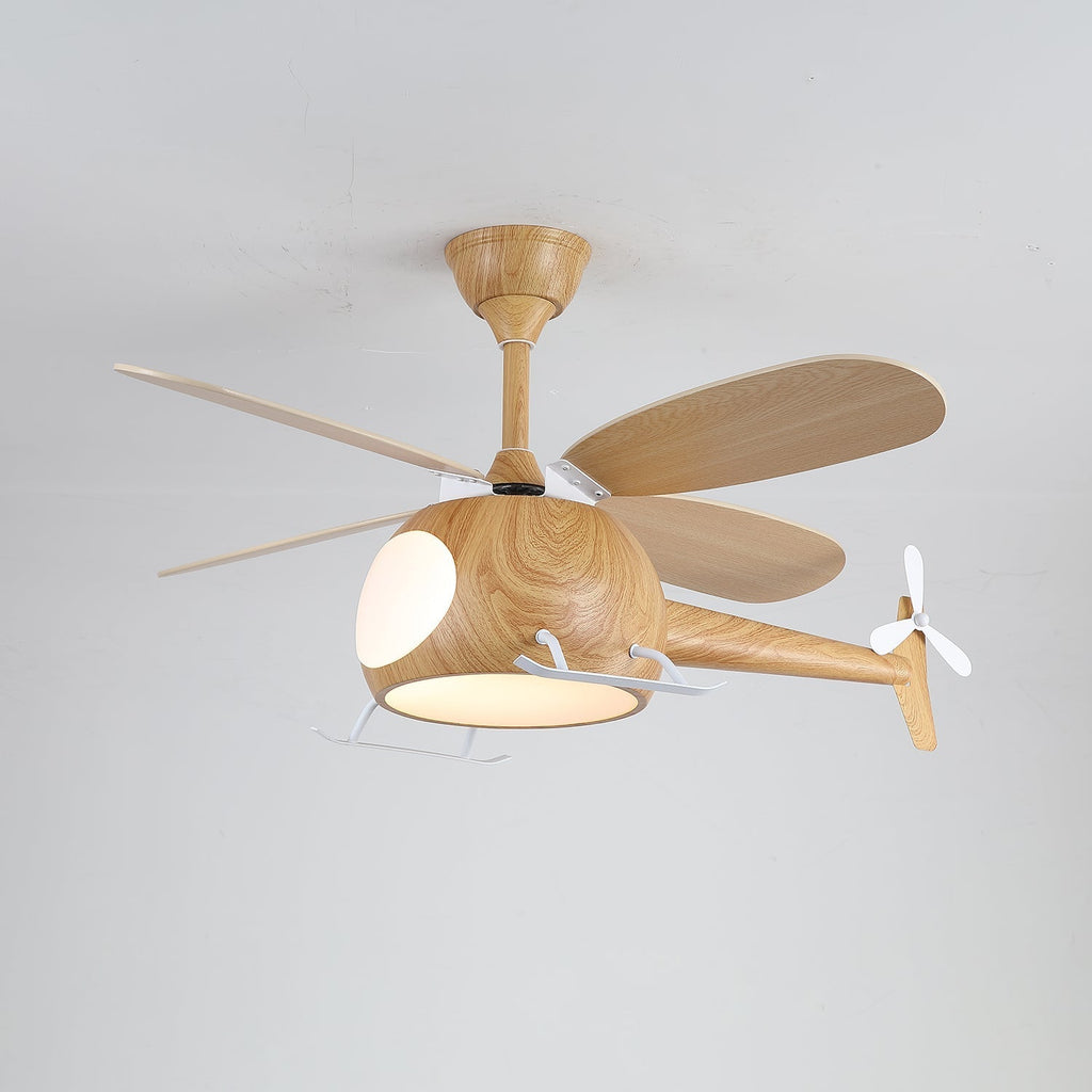 Ventilateur de plafond moderne avec éclairage Aviara Breeze | Ø70×H30 cm | 6 vitesses | LED 35 W | Couleur noyer et bois | Télécommande | Chambre d’enfant et salon - Lamylie