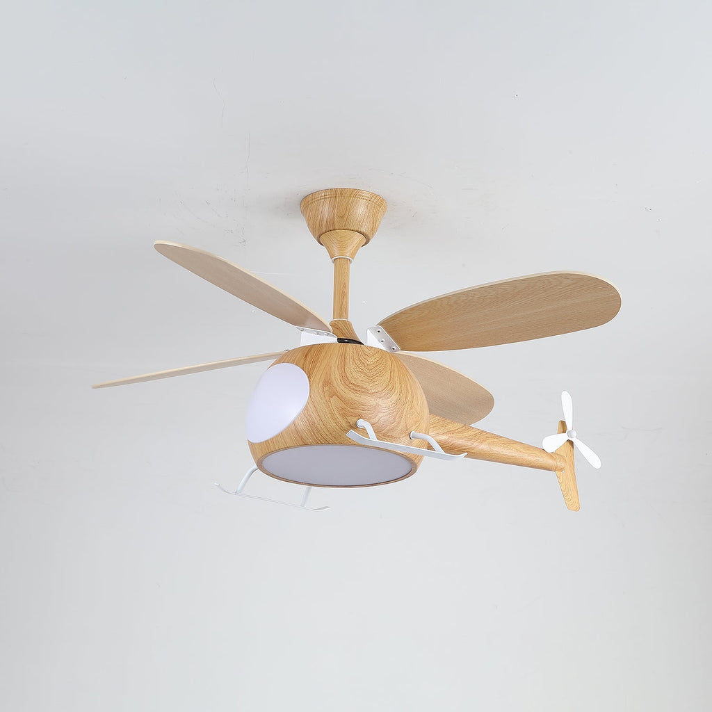 Ventilateur de plafond moderne avec éclairage Aviara Breeze | Ø70×H30 cm | 6 vitesses | LED 35 W | Couleur noyer et bois | Télécommande | Chambre d’enfant et salon - Lamylie