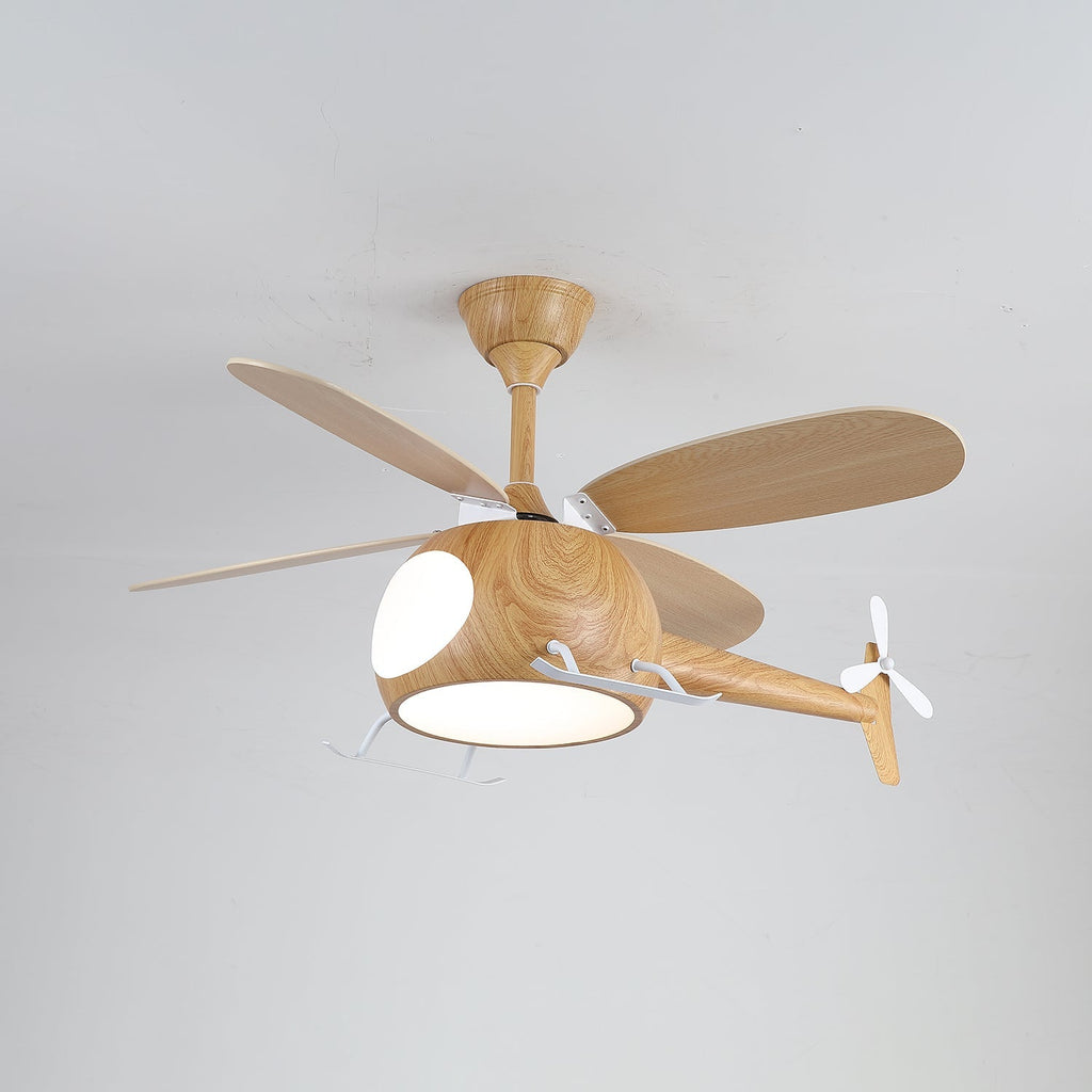 Modern mennyezeti ventilátor világítással gyerekszobába | Fa lapátok, Ø70 cm – Lamylie