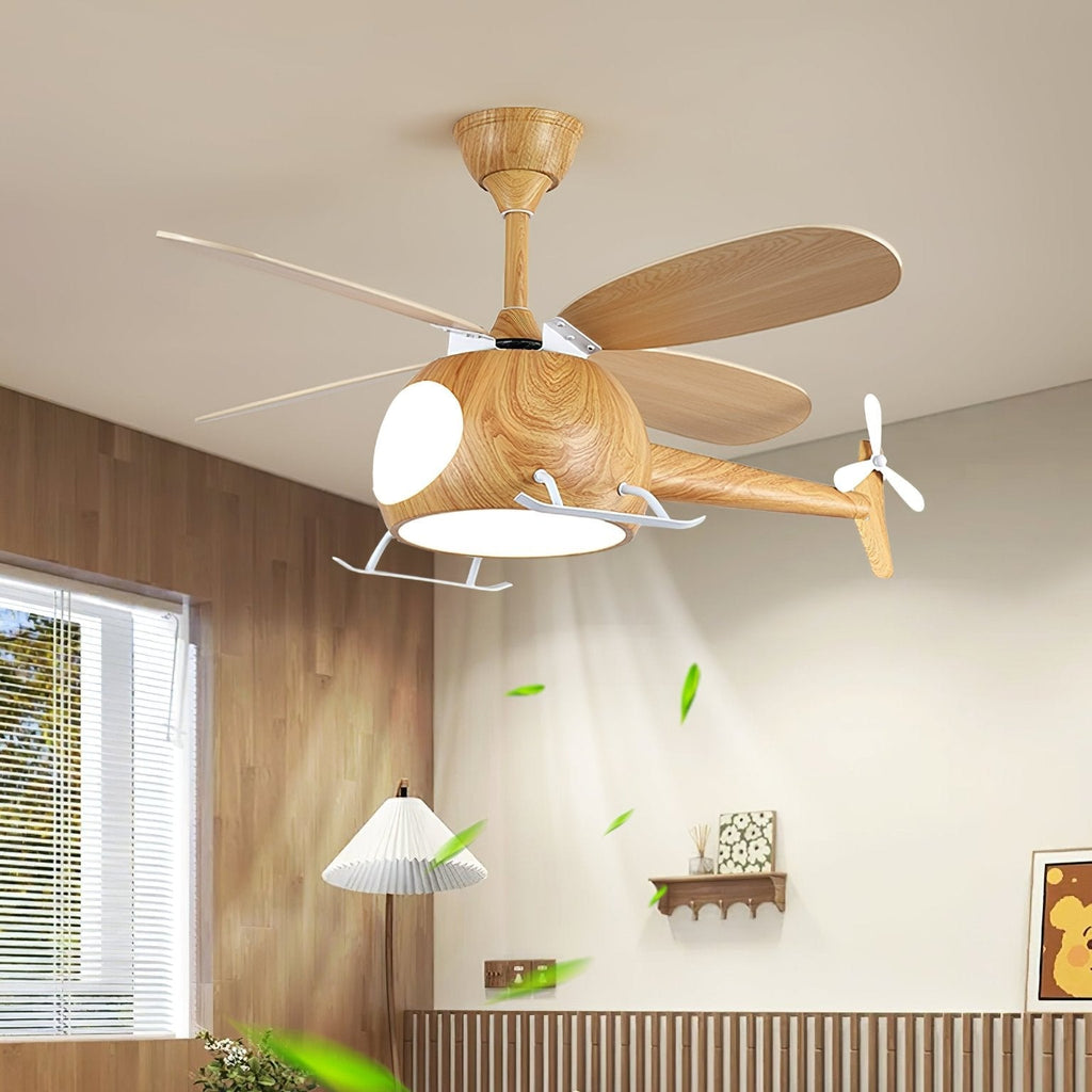 Ventilateur de plafond moderne avec éclairage Aviara Breeze | Ø70×H30 cm | 6 vitesses | LED 35 W | Couleur noyer et bois | Télécommande | Chambre d’enfant et salon - Lamylie