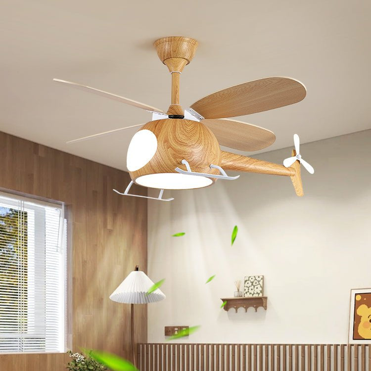 Ventilateur de plafond moderne avec éclairage Aviara Breeze | Ø70×H30 cm | 6 vitesses | LED 35 W | Couleur noyer et bois | Télécommande | Chambre d’enfant et salon - Lamylie