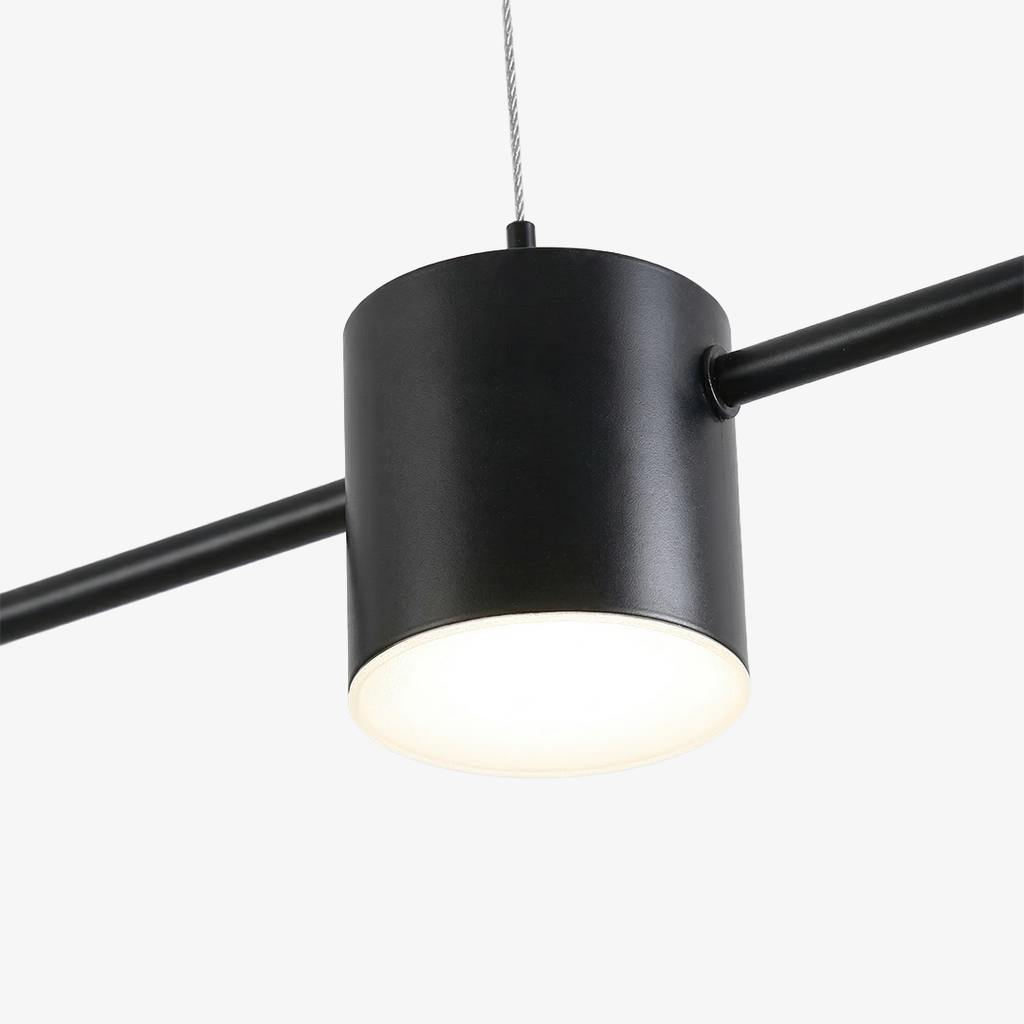 Linear LED Pendant Lamp Helios | Modern Lighting with Metal and Acrylic for Dining Room and Living Room - Lamylie