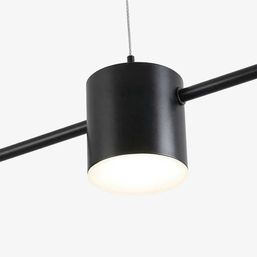 Linear LED Pendant Lamp Helios | Modern Lighting with Metal and Acrylic for Dining Room and Living Room - Lamylie