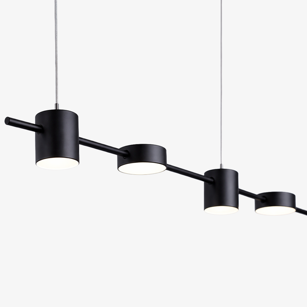 Linear LED Pendant Lamp Helios | Modern Lighting with Metal and Acrylic for Dining Room and Living Room - Lamylie