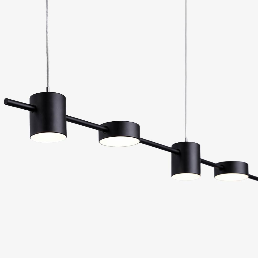 Linear LED Pendant Lamp Helios | Modern Lighting with Metal and Acrylic for Dining Room and Living Room - Lamylie
