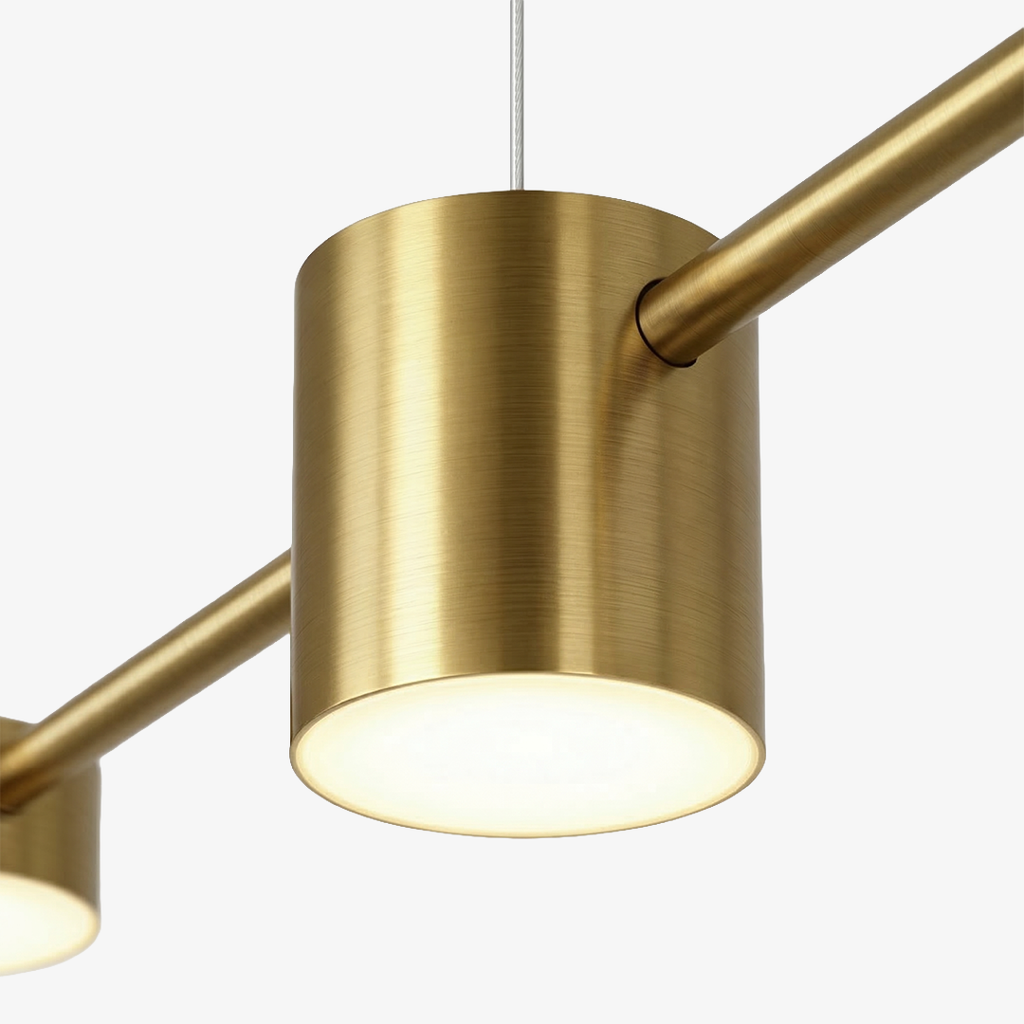 Linear LED Pendant Lamp Helios | Modern Lighting with Metal and Acrylic for Dining Room and Living Room - Lamylie
