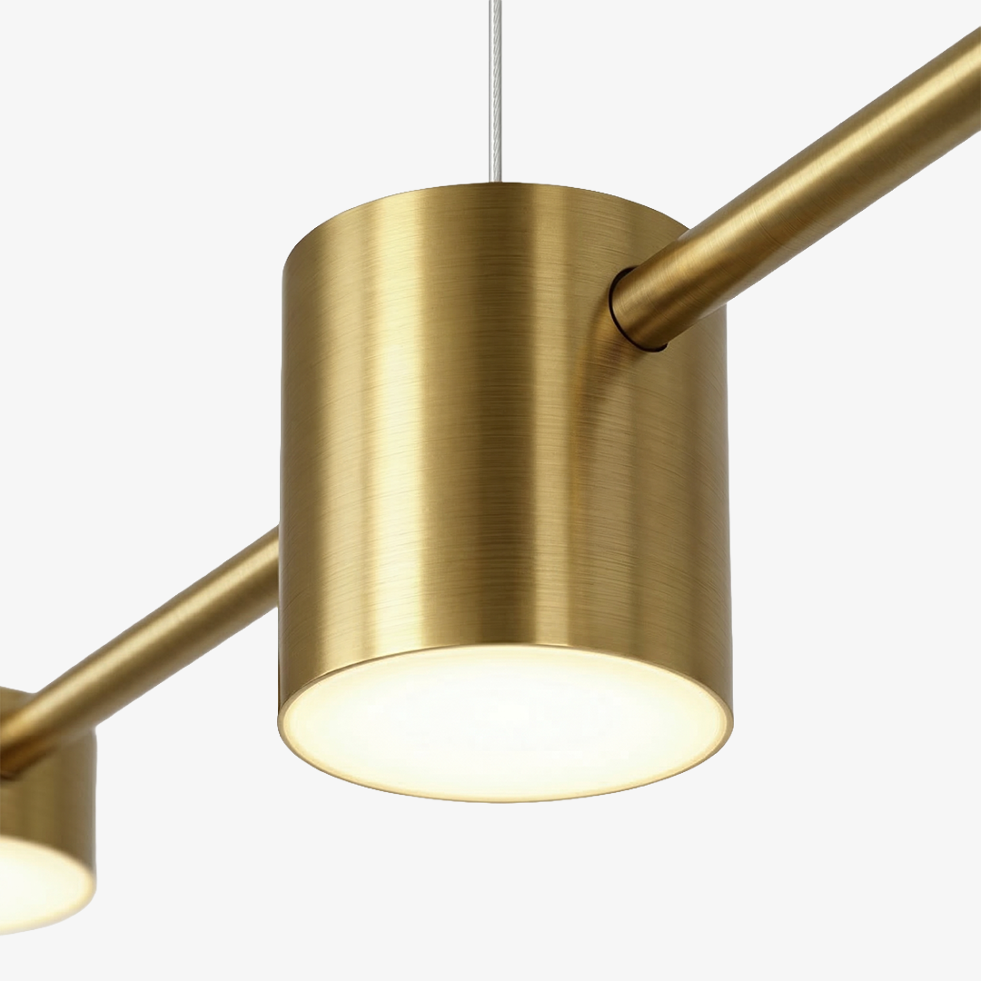 Linear LED Pendant Lamp Helios | Modern Lighting with Metal and Acrylic for Dining Room and Living Room - Lamylie