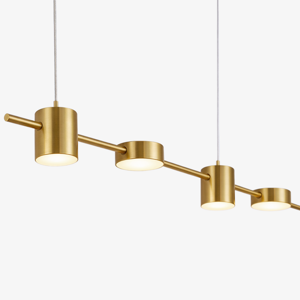 Linear LED Pendant Lamp Helios | Modern Lighting with Metal and Acrylic for Dining Room and Living Room - Lamylie