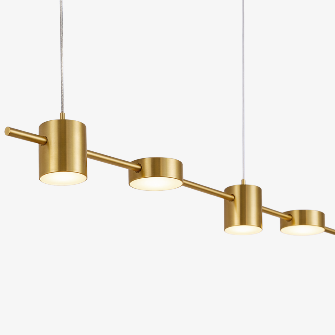 Linear LED Pendant Lamp Helios | Modern Lighting with Metal and Acrylic for Dining Room and Living Room - Lamylie