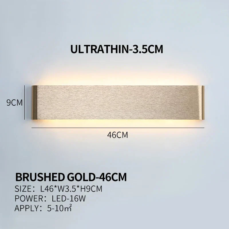 Ultradünne Design Wandleuchte APHRODITE — Moderne Aluminium LED-Wandbeleuchtung mit Acrylschirm - Lamylie