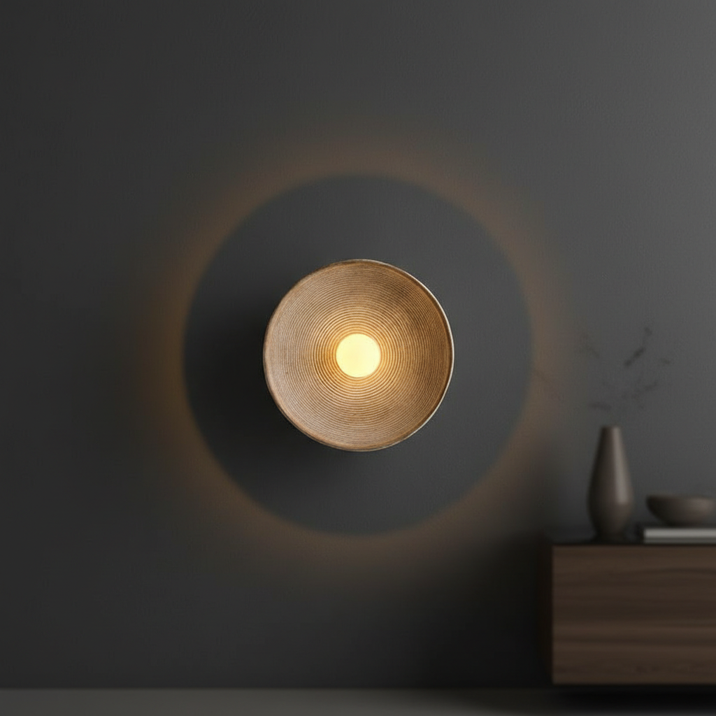 Lampa ścienna Luma — minimalistyczny design inspirowany Japonią, zaokrąglona forma, miękkie rozpraszanie światła