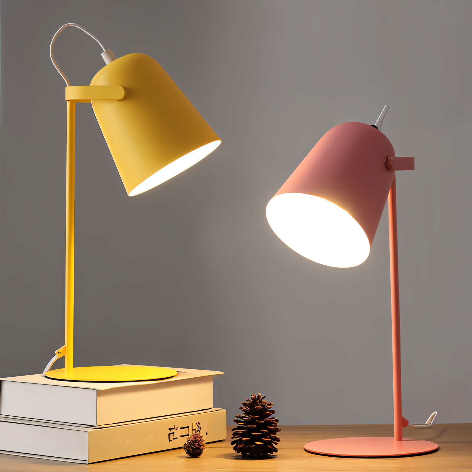 Macaron Table Lamp - Nordic Yellow Desk Lamp - Adjustable Light - Lamylie