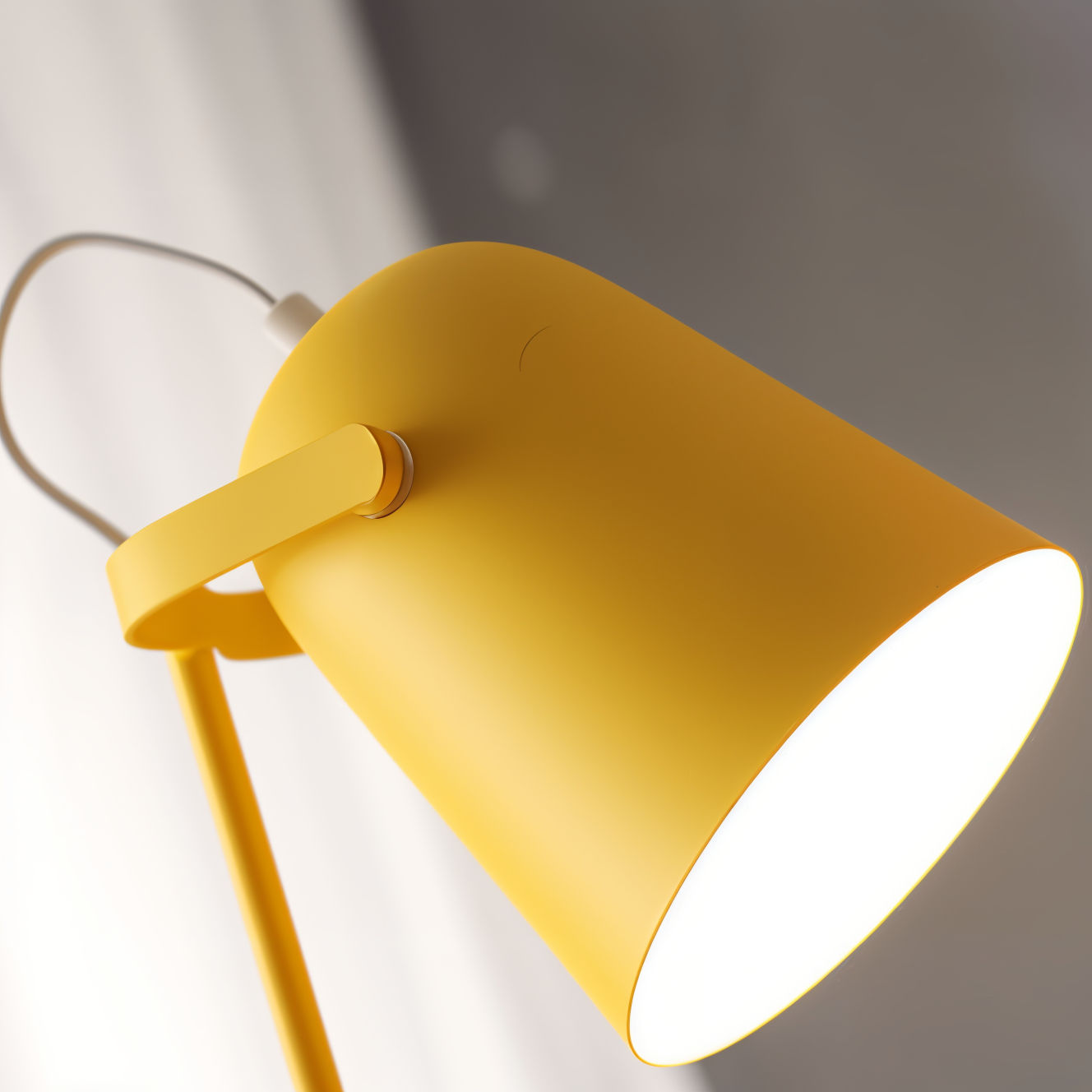 Macaron Table Lamp - Nordic Yellow Desk Lamp - Adjustable Light - Lamylie