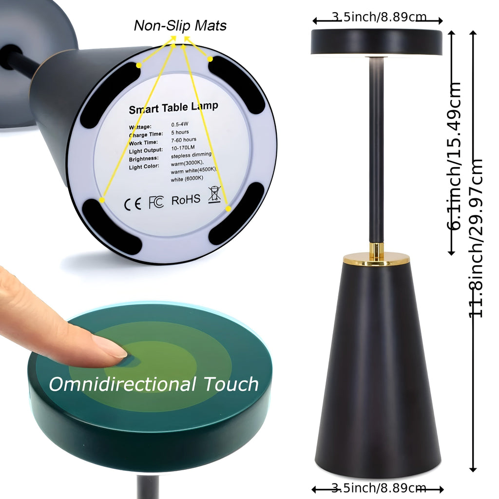 Elegante Lampe – Kabellose Luxus-LED-Tischlampe für moderne Atmosphäre - Lamylie