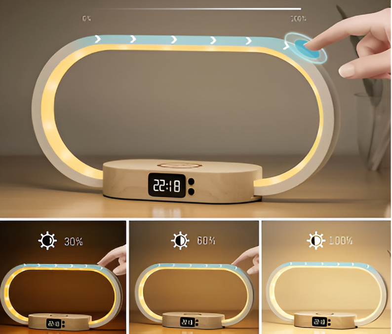Veilleuse avec recharge USB-C et fonction horloge numérique – Lamylie