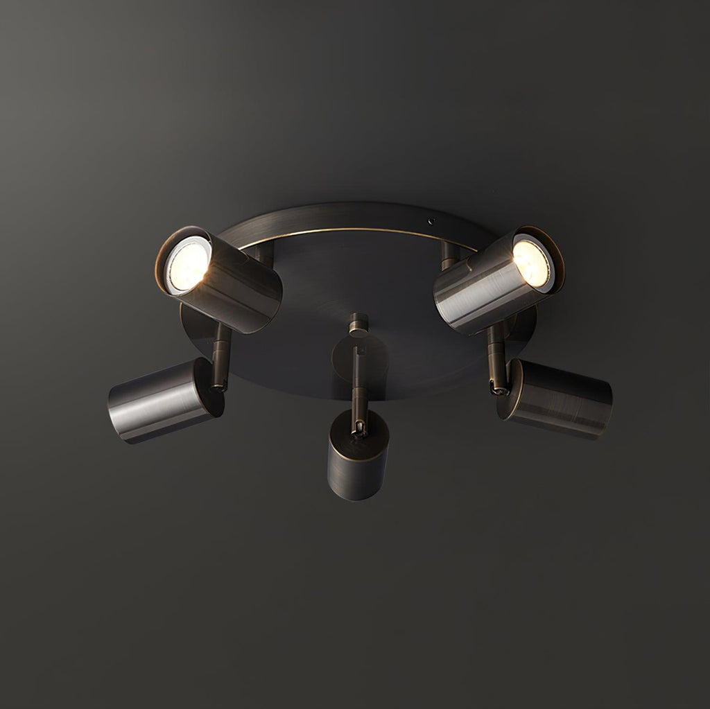 Ceiling Lamp Metal Floor Lamp with Brass Finish Industrial Chandelier 3 or 5 Light Points GU10 Fitting 25W per Lamp Modern Pendant Lamp Copper Color Black - Lamylie