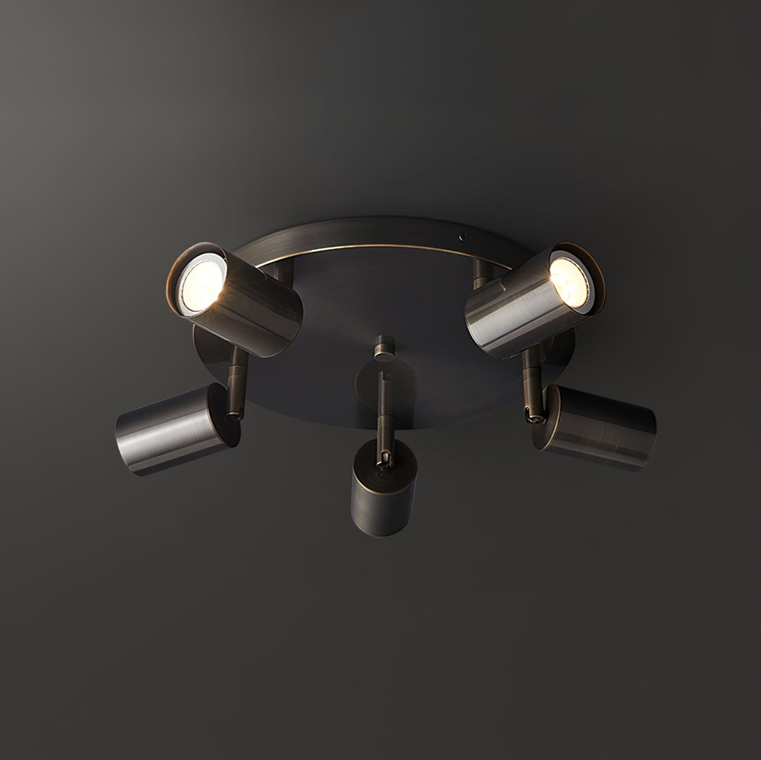 Ceiling Lamp Metal Floor Lamp with Brass Finish Industrial Chandelier 3 or 5 Light Points GU10 Fitting 25W per Lamp Modern Pendant Lamp Copper Color Black - Lamylie