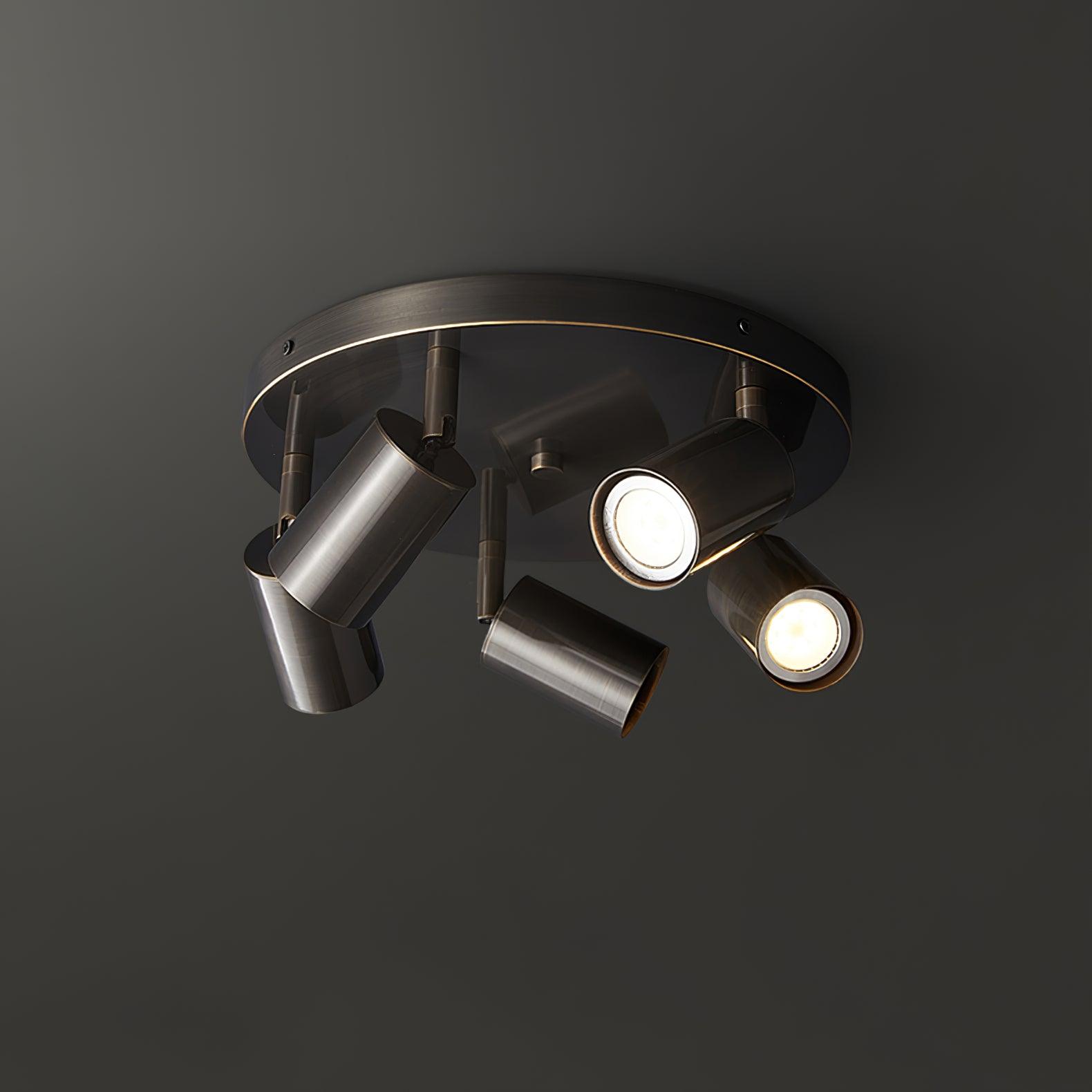Deckenleuchte Metall Stehleuchte mit Messing-Finish Industrieller Kronleuchter 3 oder 5 Lichtpunkte GU10 Fassung 25W pro Lampe Moderne Pendelleuchte Kupferfarbe Schwarz - Lamylie
