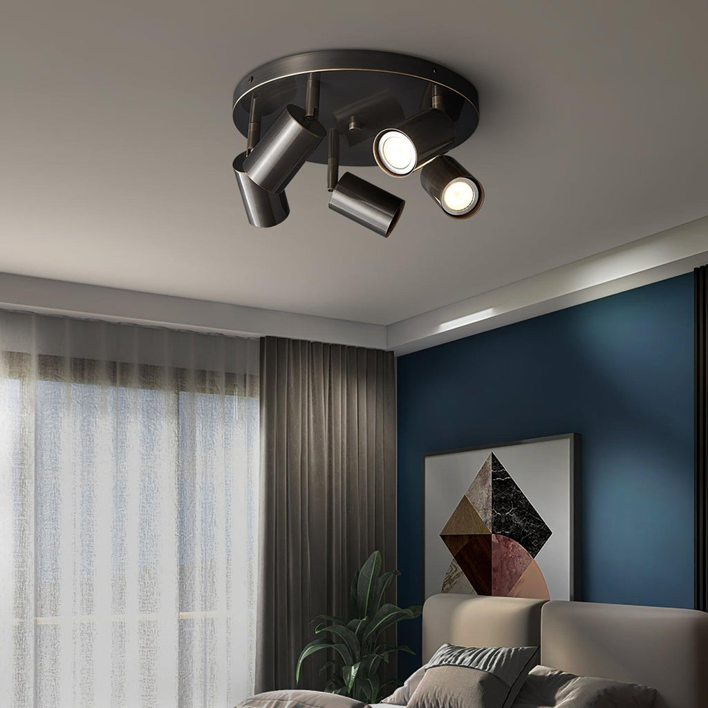 Ceiling Lamp Metal Floor Lamp with Brass Finish Industrial Chandelier 3 or 5 Light Points GU10 Fitting 25W per Lamp Modern Pendant Lamp Copper Color Black - Lamylie
