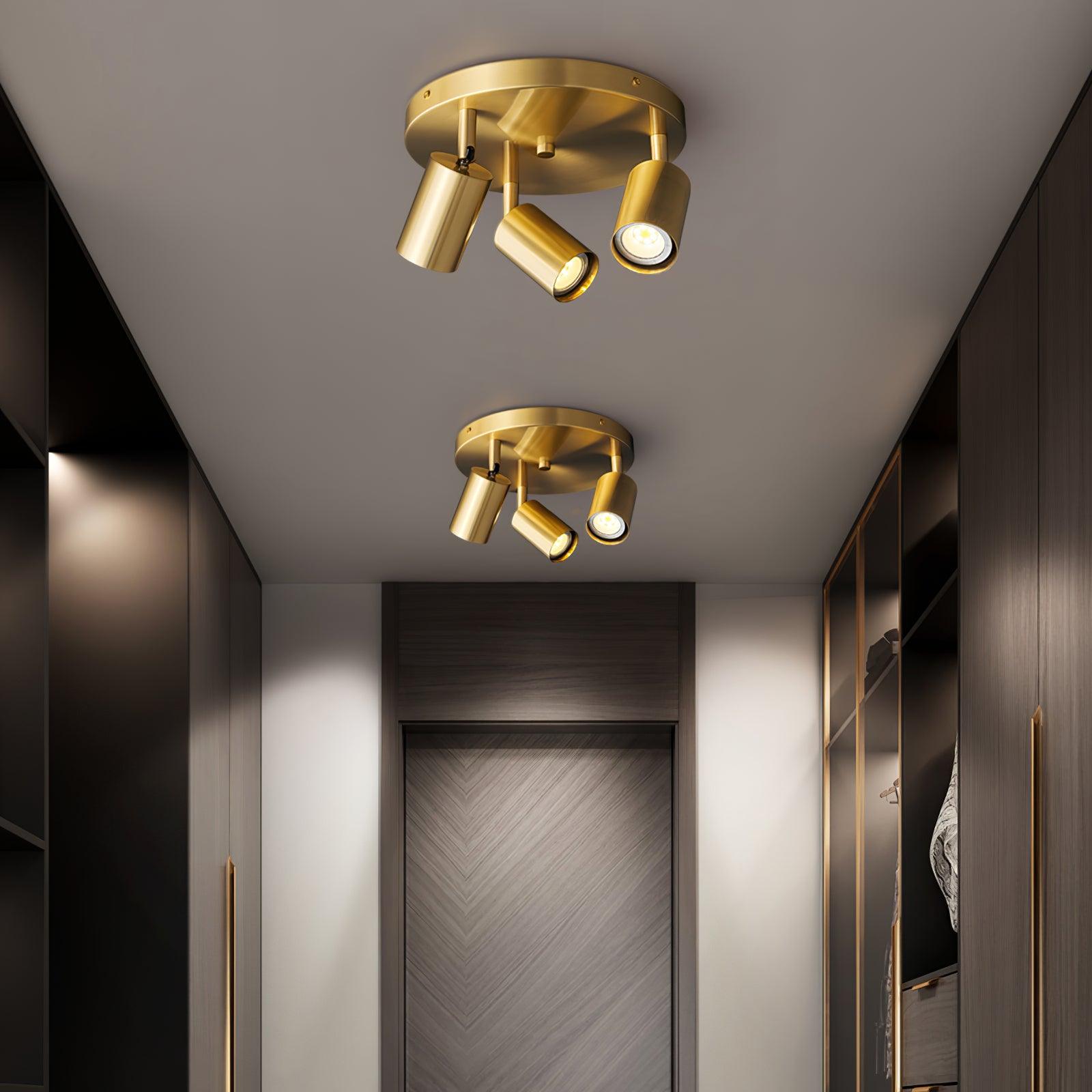 Ceiling Lamp Metal Floor Lamp with Brass Finish Industrial Chandelier 3 or 5 Light Points GU10 Fitting 25W per Lamp Modern Pendant Lamp Copper Color Black - Lamylie