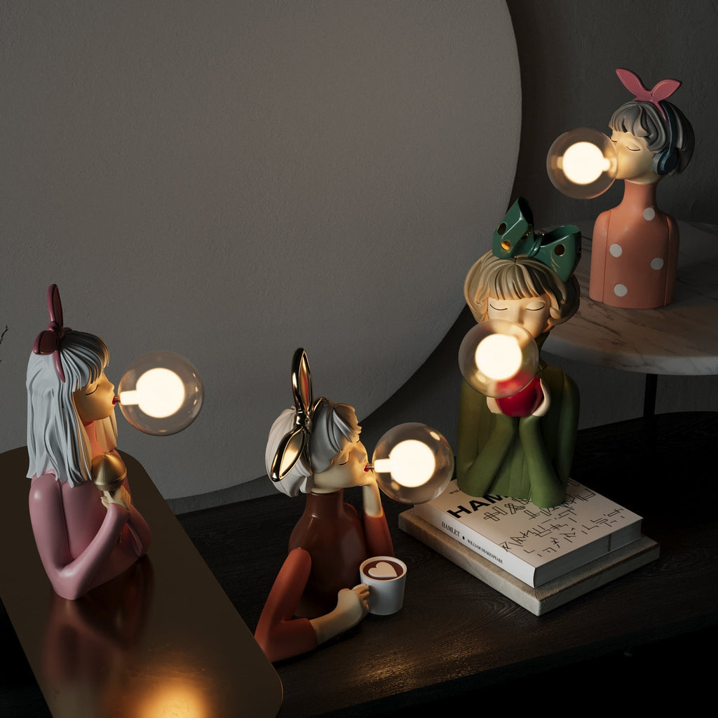 Artisan Table Lamp Handmade Resin & Glass USB Rechargeable - Lamylie