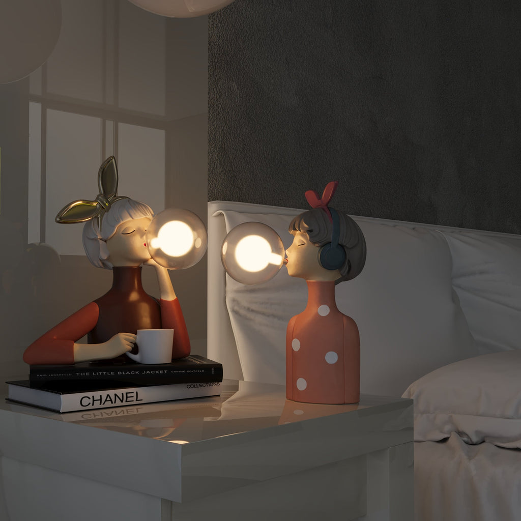 Artisan Table Lamp Handmade Resin & Glass USB Rechargeable - Lamylie