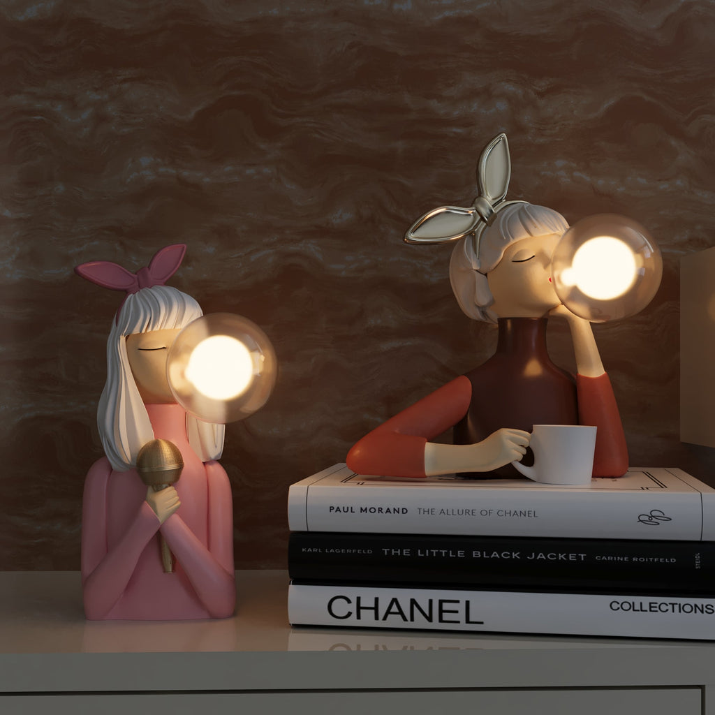 Artisan Table Lamp Handmade Resin & Glass USB Rechargeable - Lamylie