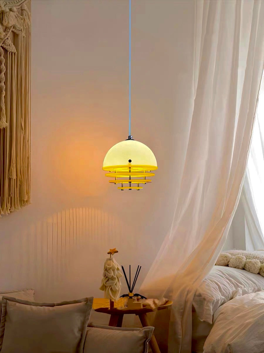 Stylish Pendant Lamp Bauhaus Design Orange-White Ambient Lighting for Modern Interiors - Lamylie