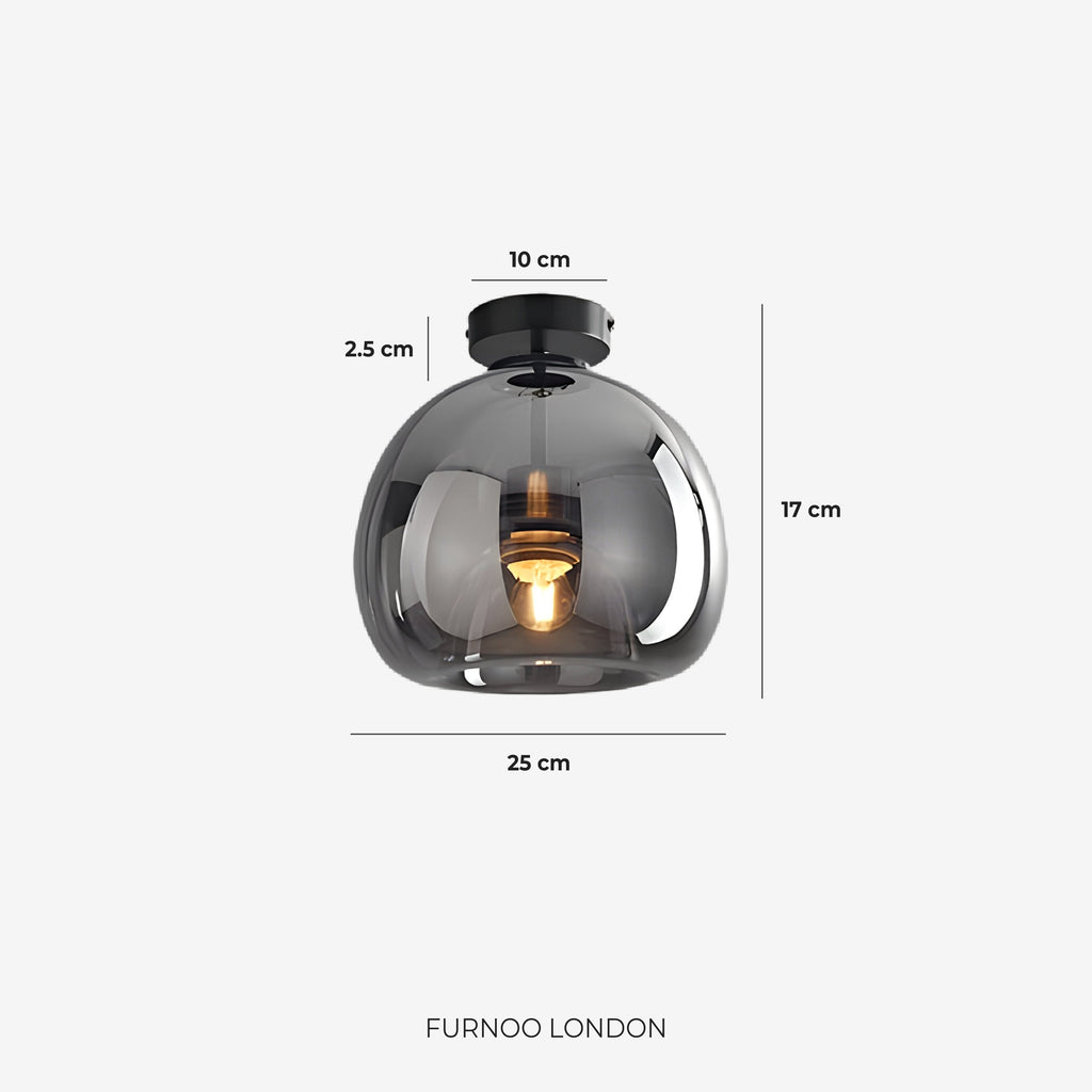 Thyra Pendelleuchte | Getöntes Glas Skulpturale Beleuchtung Warmes Diffuses Licht Bernstein Rauchgrau | Typ A 25cm Typ B 29cm - Lamylie