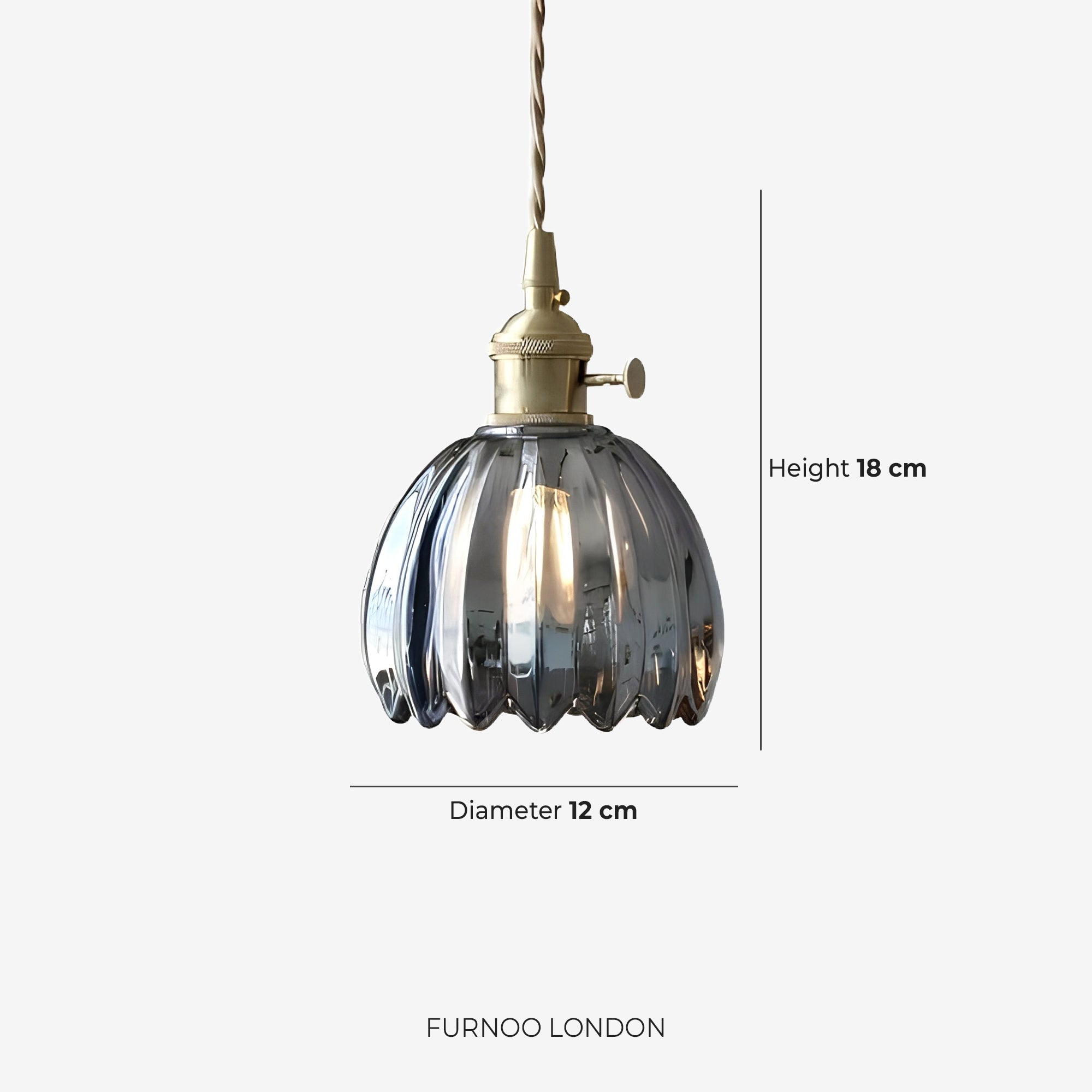 MAREN Pendant Lamp | Japanese Flower-Shaped Glass Lamp with Soft Diffuse Light | Available in Green, Transparent, Amber, and Smoke Gray | Ø12cm x H18cm - Lamylie