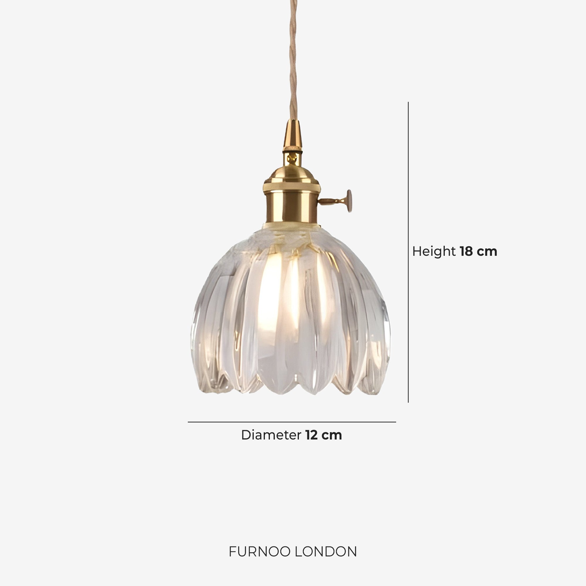MAREN Pendant Lamp | Japanese Flower-Shaped Glass Lamp with Soft Diffuse Light | Available in Green, Transparent, Amber, and Smoke Gray | Ø12cm x H18cm - Lamylie