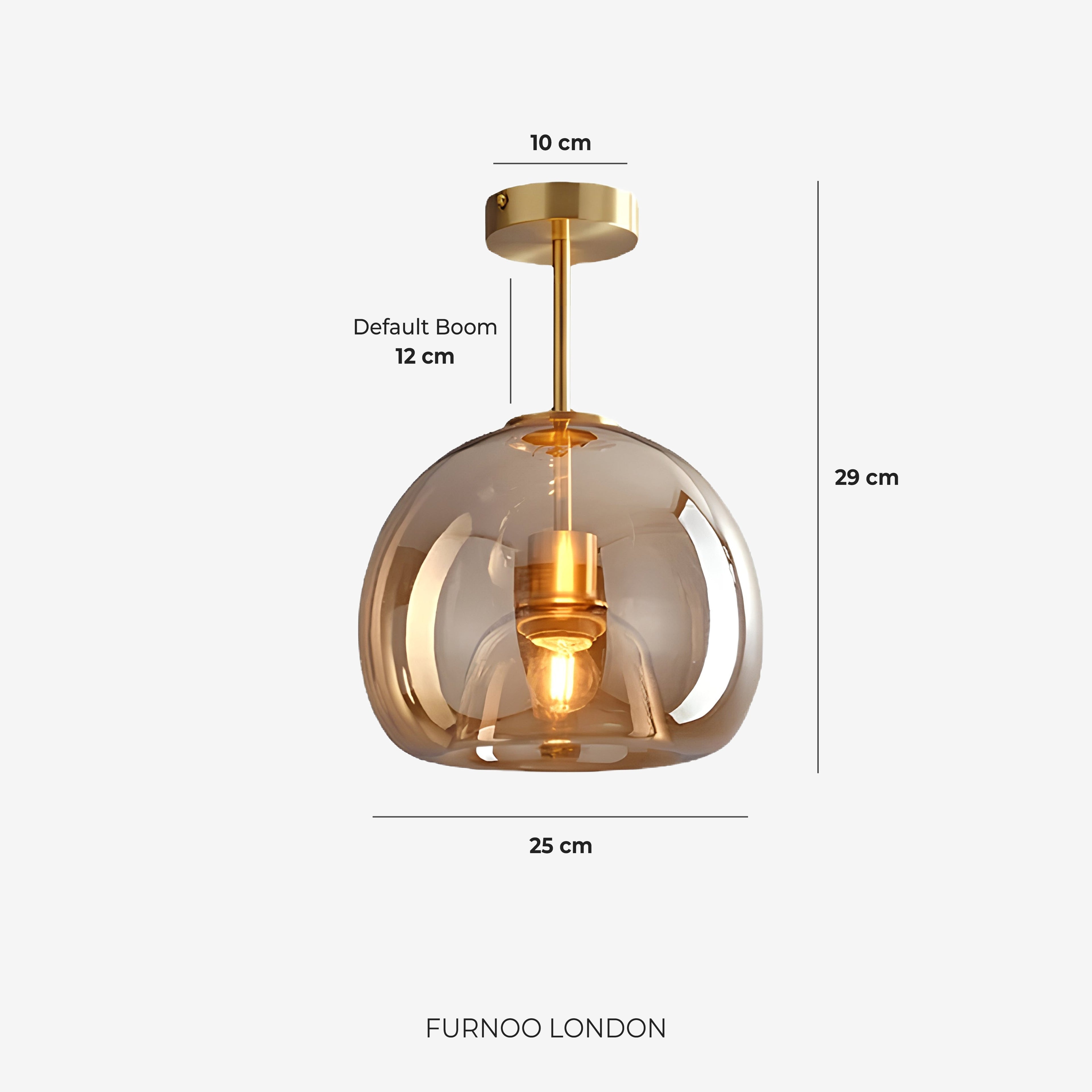 Thyra Pendant Lamp | Tinted Glass Sculptural Lighting Warm Diffuse Light Amber Smoke Gray | Type A 25cm Type B 29cm - Lamylie