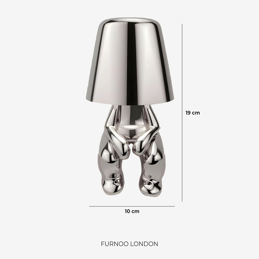 Metal Table Lamp Sculpture Figure Ambient Light Touch Dimmable LED Night Light Gold Silver Modern Design Decorative - Lamylie
