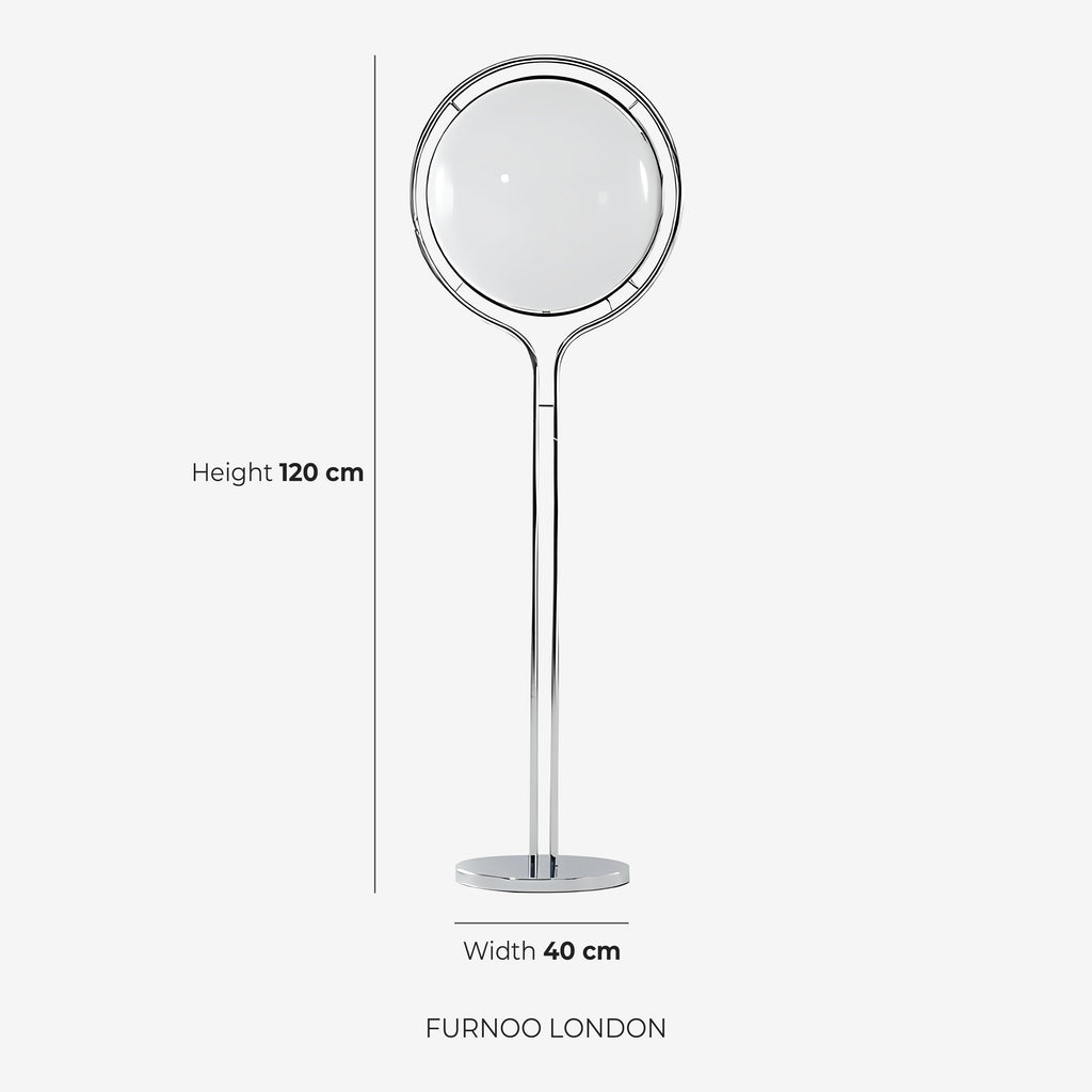 Modern Floor Lamp with Chrome Finish and Acrylic Globes | Atmospheric Lighting for Living Room and Bedroom - Lamylie