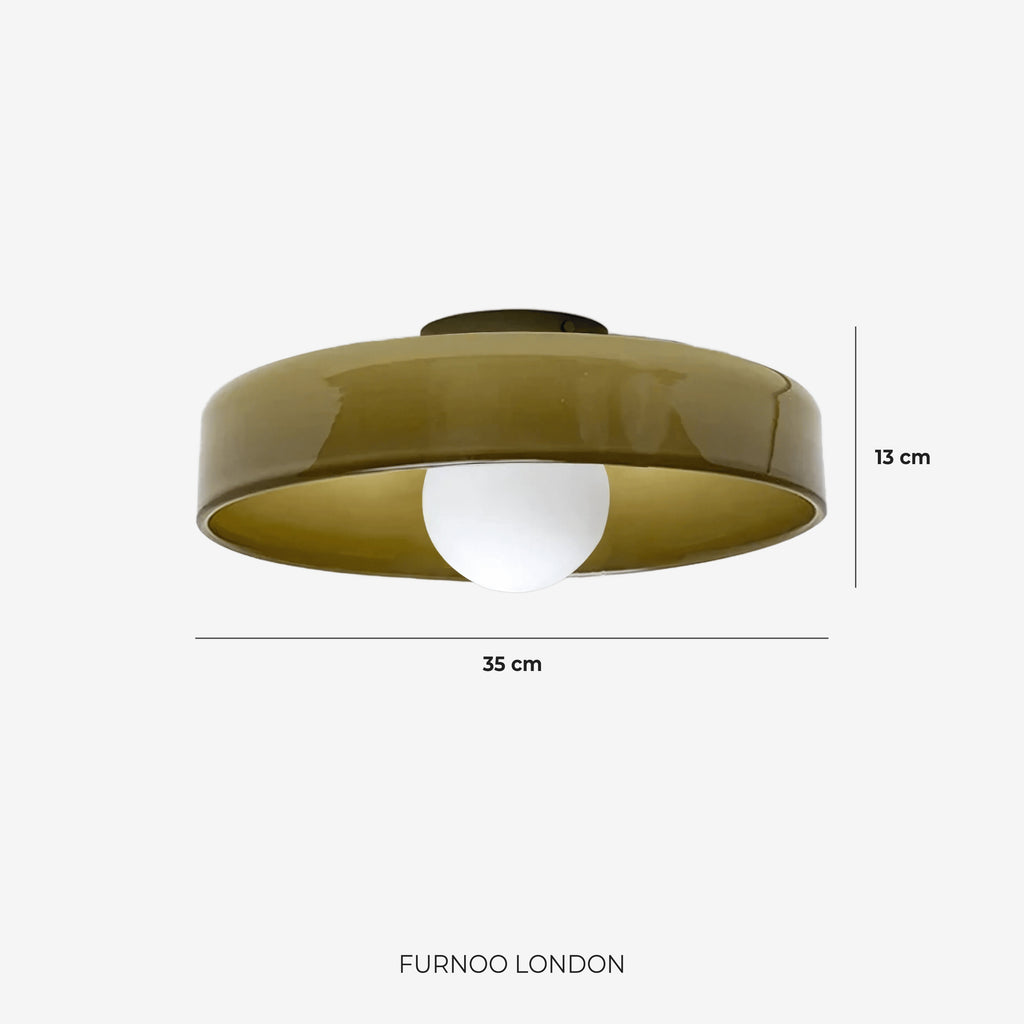 Minimalist Glass Wall and Ceiling Lamp — Modern Lighting for Hallway & Bedroom — Dimmable LED — Ø25 / Ø35 cm - Lamylie