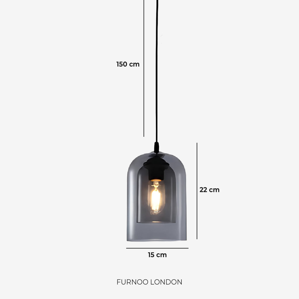 Glass Pendant Lamp Ginza with Curved Shape and Soft Ambient Lighting Warm White | E27 Socket Included Dimmable Compatibility - Lamylie