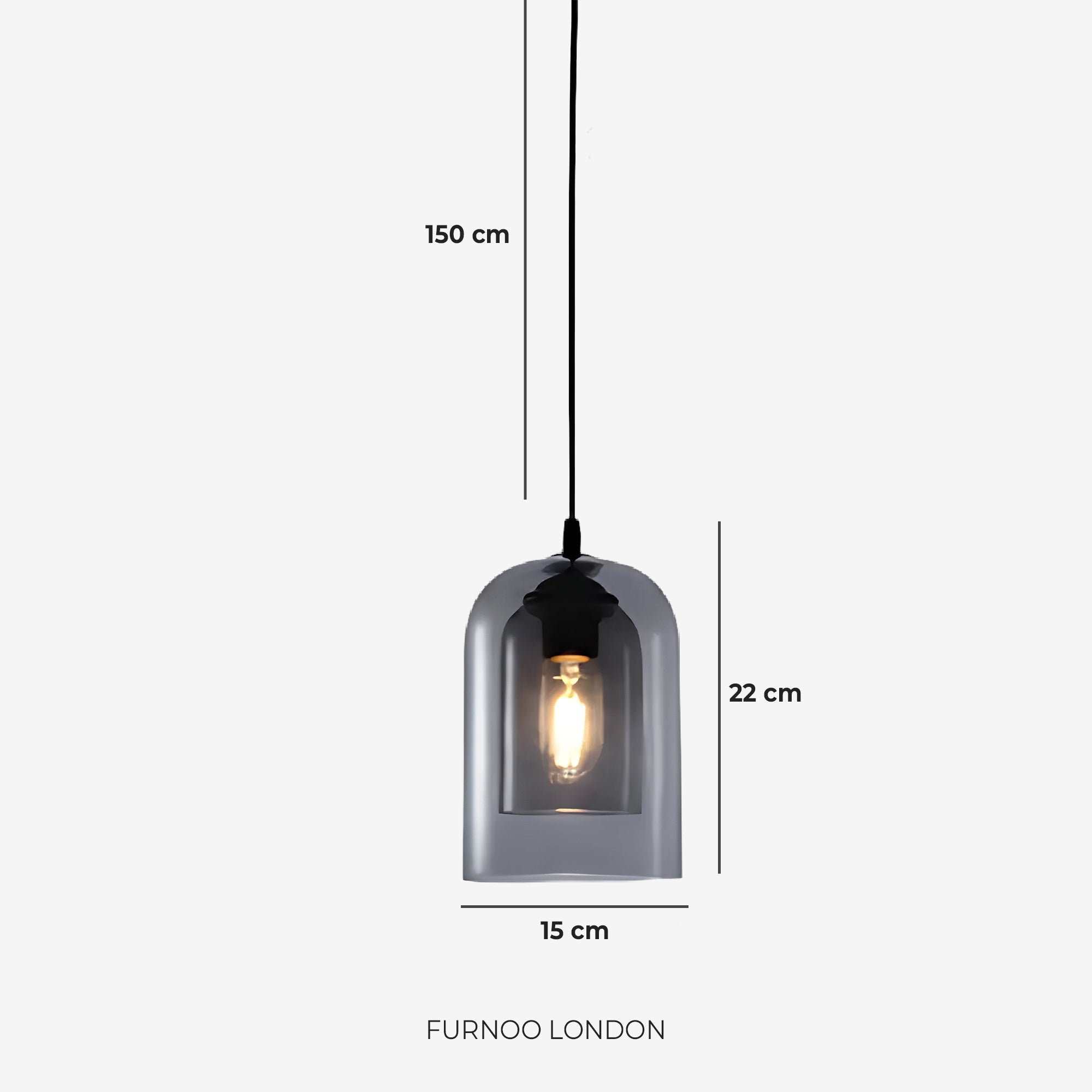 Glass Pendant Lamp Ginza with Curved Shape and Soft Ambient Lighting Warm White | E27 Socket Included Dimmable Compatibility - Lamylie