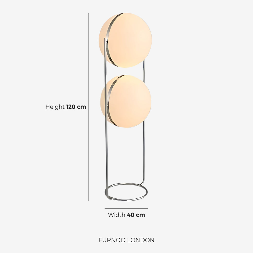 Modern Floor Lamp with Chrome Finish and Acrylic Globes | Atmospheric Lighting for Living Room and Bedroom - Lamylie