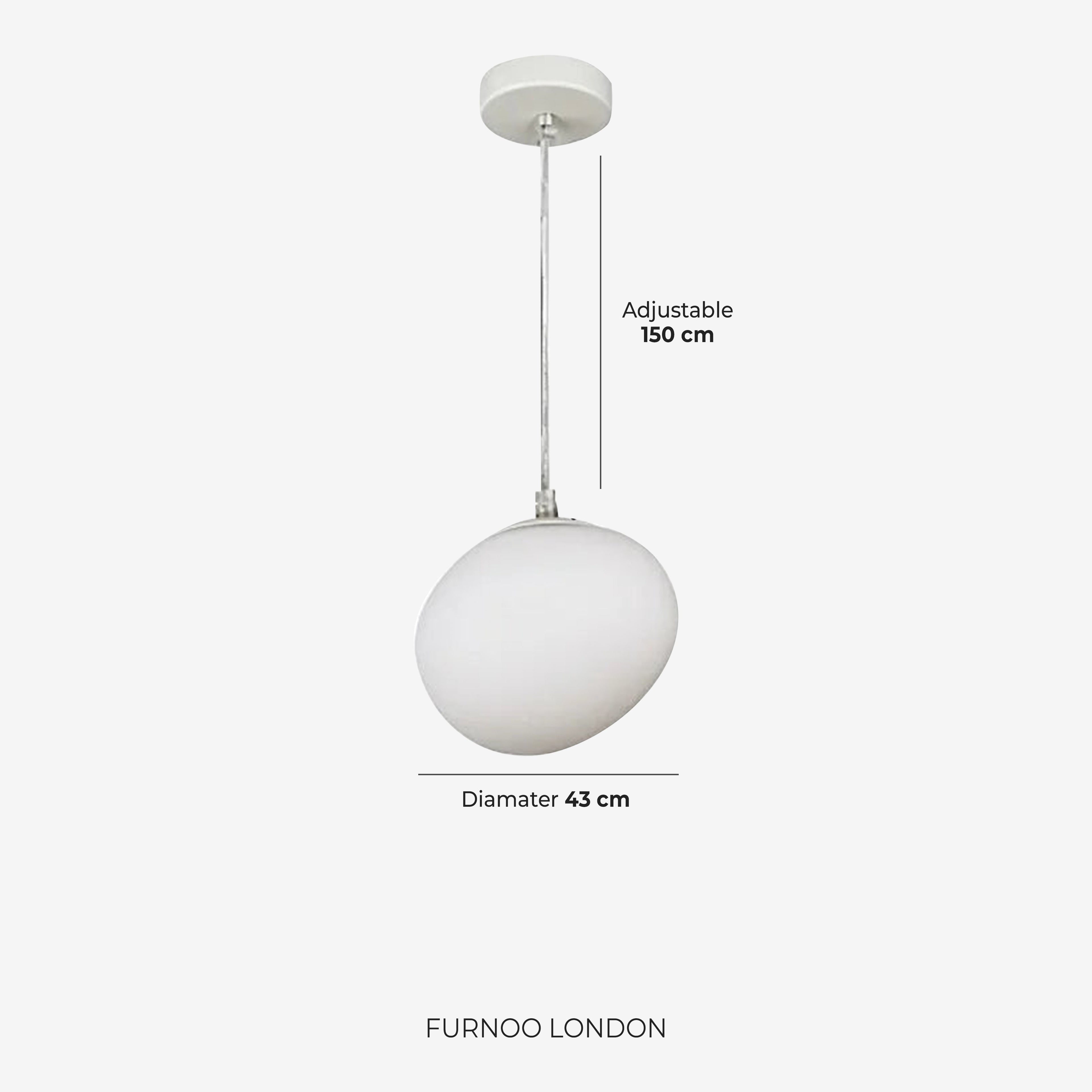 Glass Pendant Lamp Milk White Mouth-Blown | Modern Minimalist Design with Soft Light for Dining Room and Living Room | 3 Sizes Available | Warm White 3000K - Lamylie